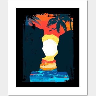 Colorful Beach Sunset Summer Design Posters and Art